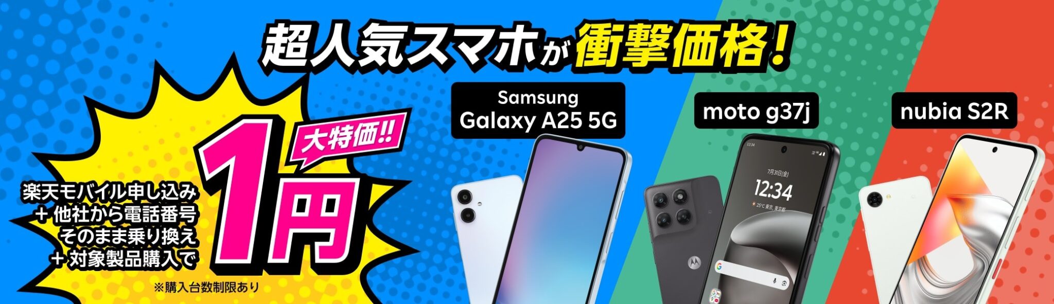 楽天モバイルの1円スマホキャンペーン
