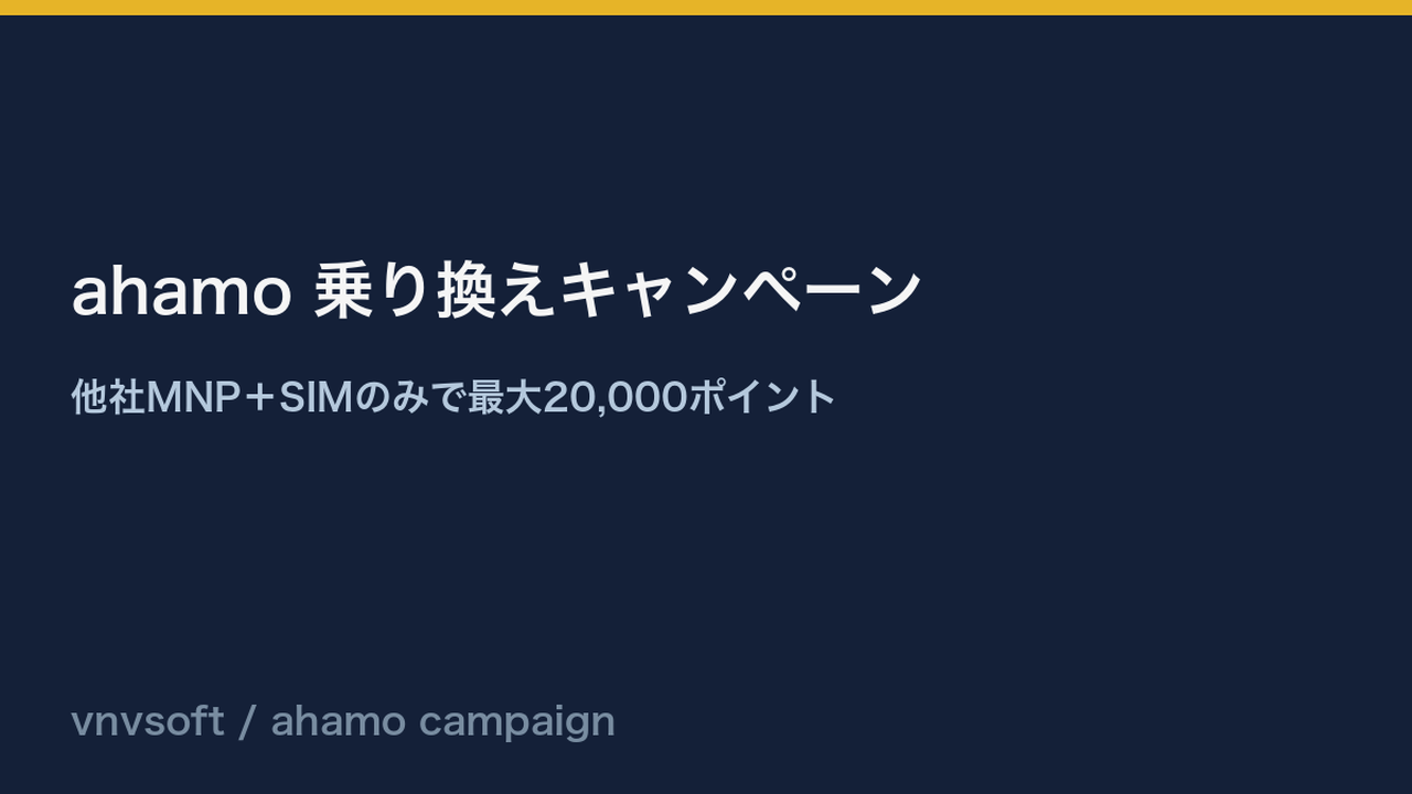 ahamo MNP dポイント20000のイメージ