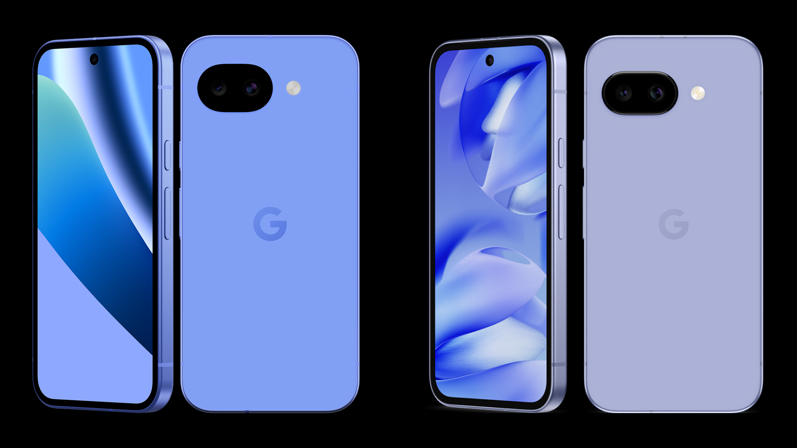 Pixel 10aとPixel 9aを並べた正面と背面の写真